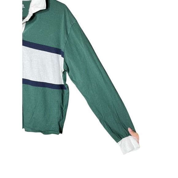Hollister Green And White long Sleeve Polo Shirt Size S - Picture 4 of 5
